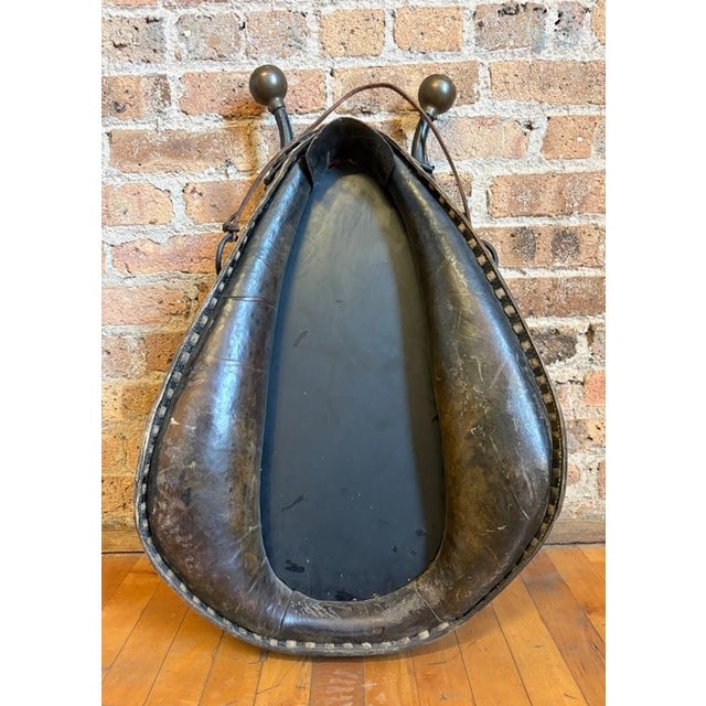 Antique Repurposed Leather Horse Collar Mirror For Sale - Image 11 of 12