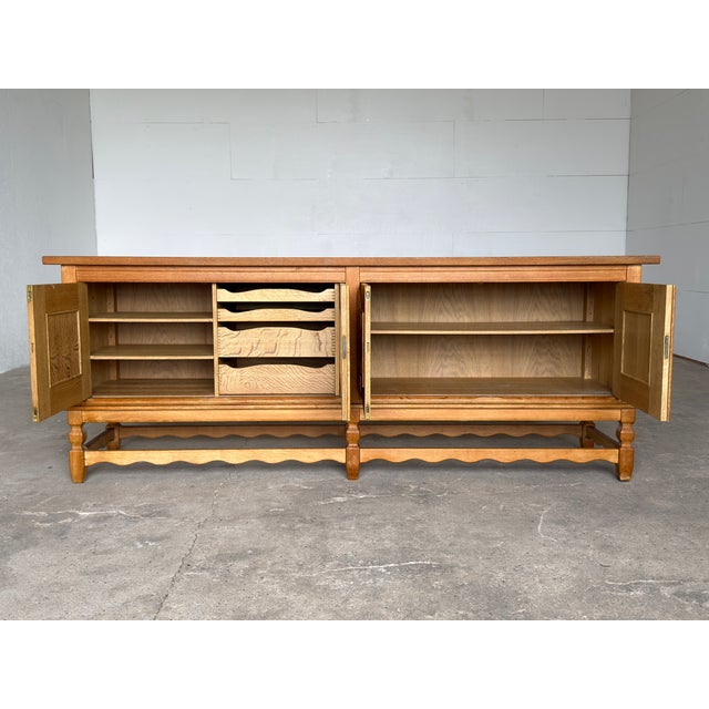 1960s Brutalist Danish Low Sideboard by Henning Kjærnulf for Nyrup Møbelfabrik, 1960s For Sale - Image 5 of 17
