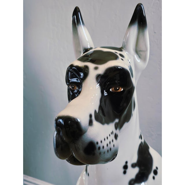 1980s Life Size Great Dane Porcelain Dog Sculpture by Lladro Hispania of Spain For Sale - Image 15 of 18