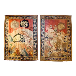 19th Century French Aubusson Tapestry of Pastoral Scene - A Pair For Sale