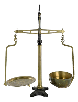 Early 20th Century English Brass and Cast Iron Scales