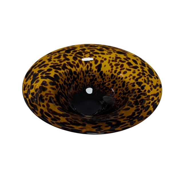 Vintage Murano Tortoiseshell Glass Centerpiece Bowl This exceptional Murano art glass centerpiece bowl is a masterwork of...