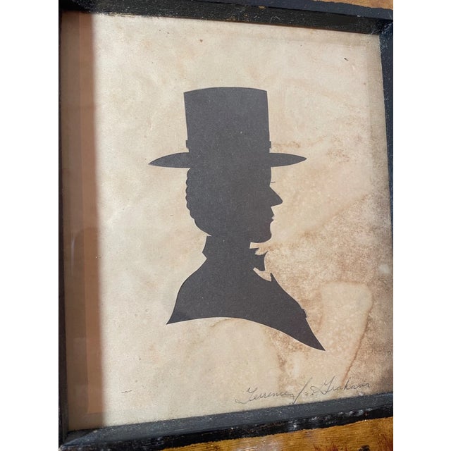 Antique 1800's Terrence Graham Cut Out Black Silhouette Portrait Abraham Lincoln For Sale - Image 4 of 10