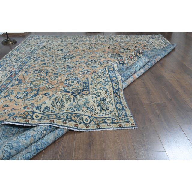 Tribal 1970s Vintage Persian Handmade Wool Cotton Orange Area Rug For Sale - Image 3 of 10