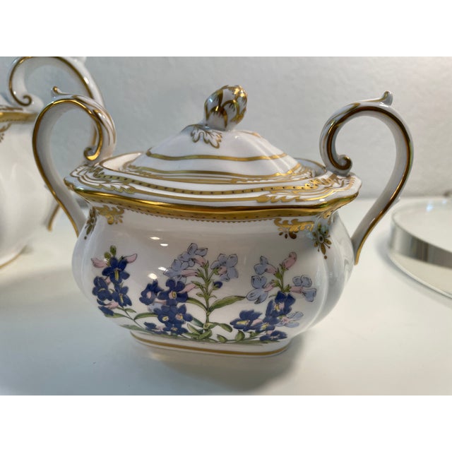 Ceramic Vintage Spode Stafford Flowers English Bone China Tea Service, 3-Piece Set For Sale - Image 7 of 18