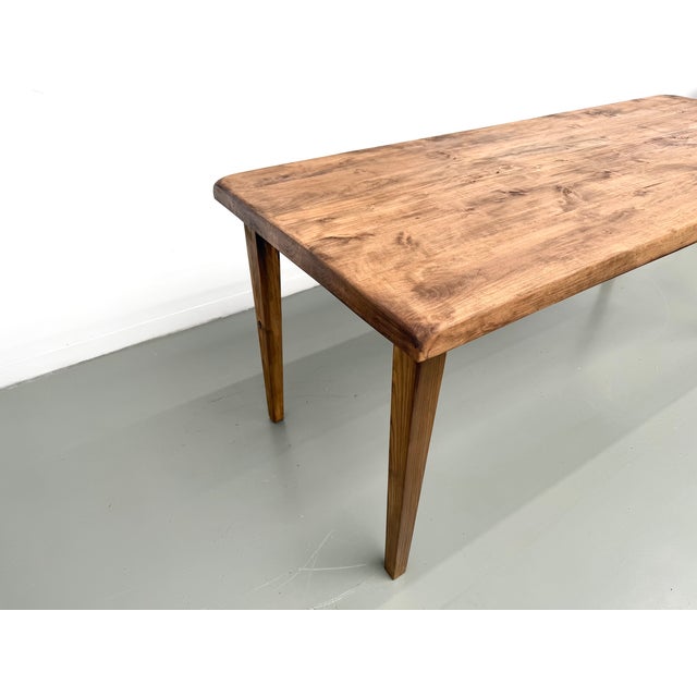 1970s Vintage Poplar Farmhouse Table, 1970s For Sale - Image 5 of 18