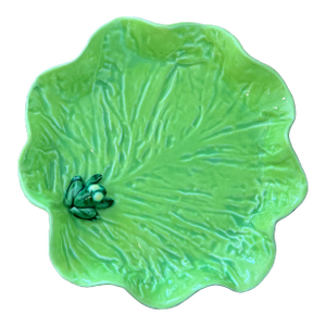 Vintage French Py Green Ceramic Lily Pad Decorative Plate