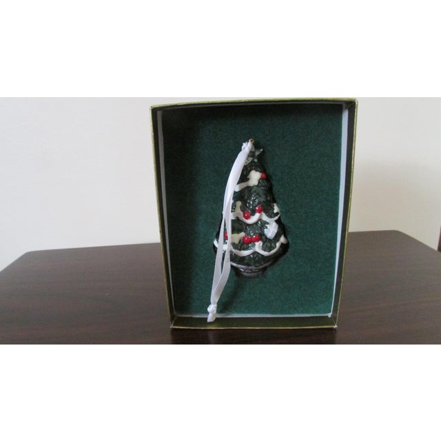 Wedgwood Christmas Tree Ornament made of excellent porcelain, fine cherries and snow details dimensions 4 inches tall and...