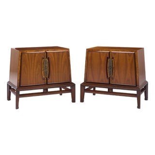 Helen Hobey Baker Mid Century Walnut Nightstands - Pair For Sale