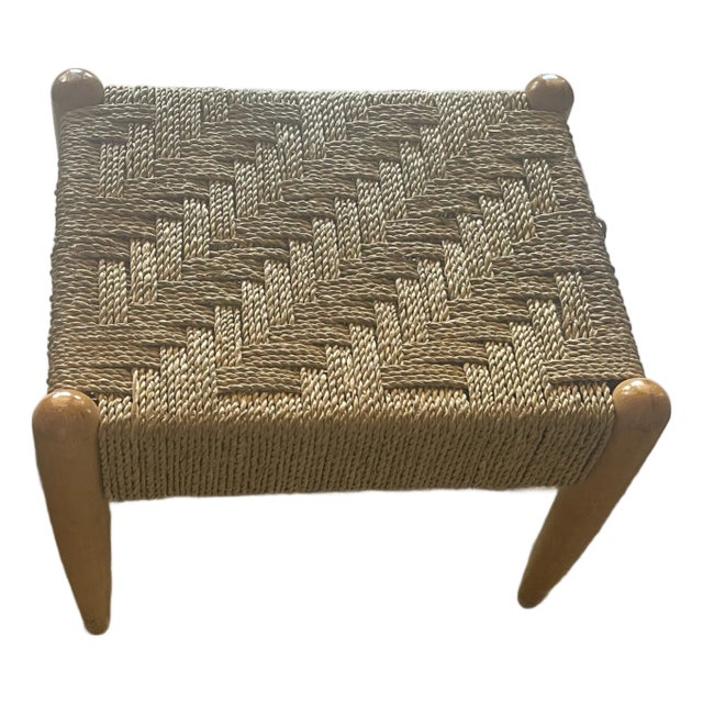 Mid 20th Century Modern Danish Cord Foot Stool For Sale