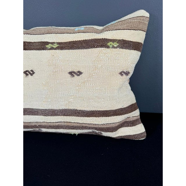 Turkish Hemp Pillow Cushion Natural Beige Brown Pillow Cushion Cover 16" x 24" For Sale - Image 4 of 4