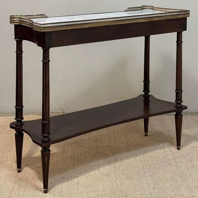 Antique French Directoire Mahogany Console With Carrara Marble Top For Sale - Image 18 of 18