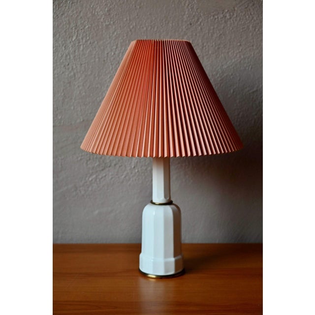 Scandinavian Danish Heiberg Lamp in Porcelain and Brass from Sohølm, 1960s For Sale - Image 3 of 13