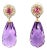 Natural Amethyst Diamond Tourmaline Yellow Gold Drop Earrings, A Pair For Sale