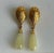 Vintage Shell Drop Earrings Jade Green Stone Teardrop Gold Tone Seashell Pierced Post For Sale - Image 4 of 9