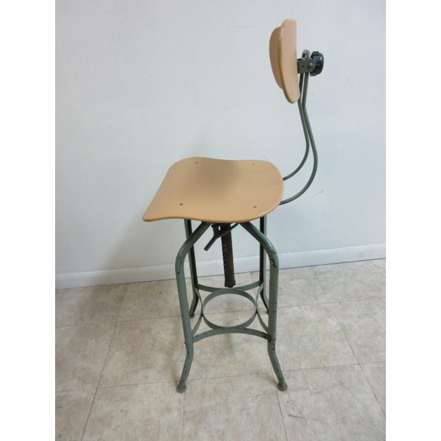 Brown Vintage Toledo Drafting Industrial Tall Counter Swivel Bar Stool Chair C For Sale - Image 8 of 11