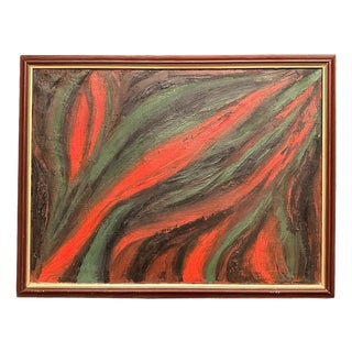 Abstract Expressionist Composition, 1950s, Oil Painting on Canvas, Framed For Sale