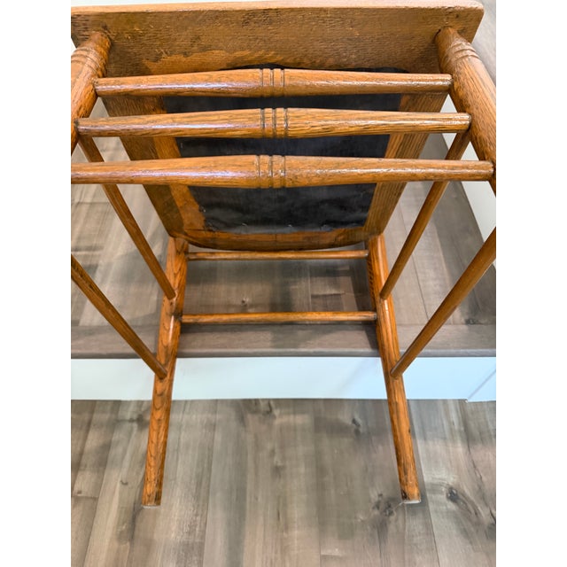 Antique Oak Pressed-Back Chair For Sale - Image 6 of 8