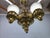 Art Deco Brass and Opaline Glass Chandelier, Czechoslovakia, 1930s For Sale - Image 4 of 12