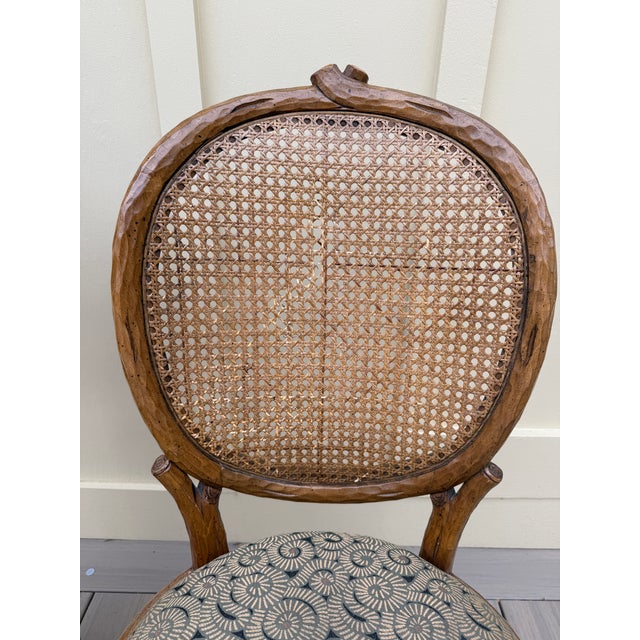 Set of 4 Vintage Faux Bois Dining Chairs With Cane Back For Sale - Image 4 of 18