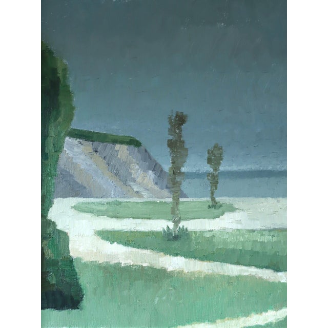 Mid-Century Modern 'Coastal Quietude' Vintage Swedish Landscape Oil Painting, Framed For Sale - Image 9 of 11