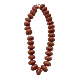 Vintage Jumbo African Copal Amber Trade Beads Phenolic Resin 2" W For Sale