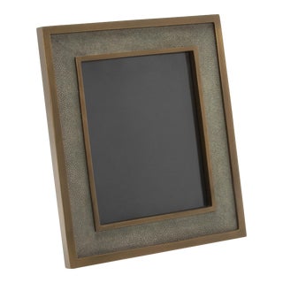 Picture Frame 8x10” in Grey Shagreen With Brass Details by Kifu Paris For Sale