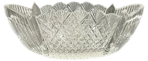 An English Boat-Shaped Crystal Bowl, 1880s