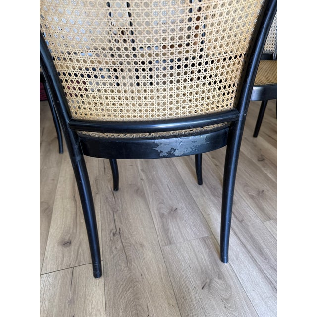 Thonet Bentwood Model 811 Chairs in Black and Pigskin Weave by Josef Hoffmann For Sale - Image 10 of 14