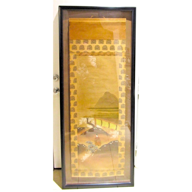 Mid 19th Century Pair of Large Antique Japanese Scrolls Signed Toso Mitsunori in Custom Frames For Sale - Image 5 of 14