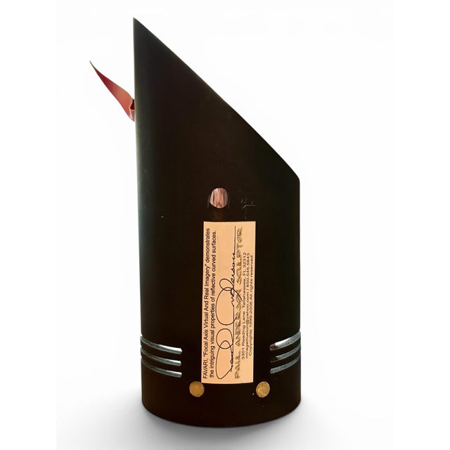 Abstract Signed Paul Anderson "Favari" Postmodern Op-Art Optical Illusion 11” Sculpture For Sale - Image 3 of 5