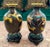 Chinese Pair of Chinese Cloisonné Dragon Vases on Wooden Stands For Sale - Image 3 of 11