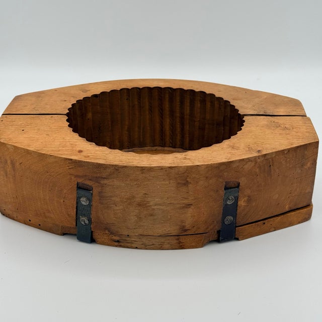 Antique Swiss Folk Art Carved Wooden Butter Mold With Cow Motif For Sale - Image 4 of 7