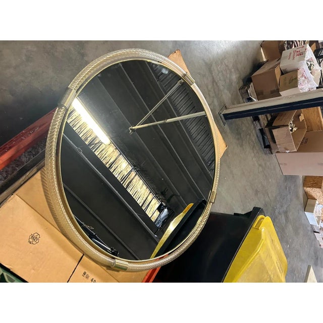 Early 21st Century Large-Scale Venetian Murano Glass Wall Mirror with Gilt Torchontorciglione Elements by Simoeng For Sale - Image 5 of 7