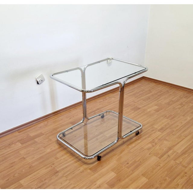 Mid-Century Modern Chrome and Glass Bar Cart, Italy, 1960s For Sale - Image 10 of 14