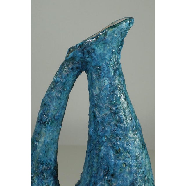 Mid-Century Italian Blue Ceramic Vase by Matteo di Lieto for Vietri, 1950s For Sale - Image 6 of 9