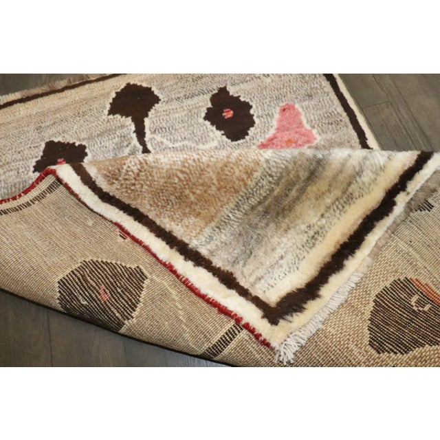 Mid 20th Century Whimsical Vintage Persian Small Gabbeh Rug - 2'8" x 3'9" For Sale - Image 5 of 7