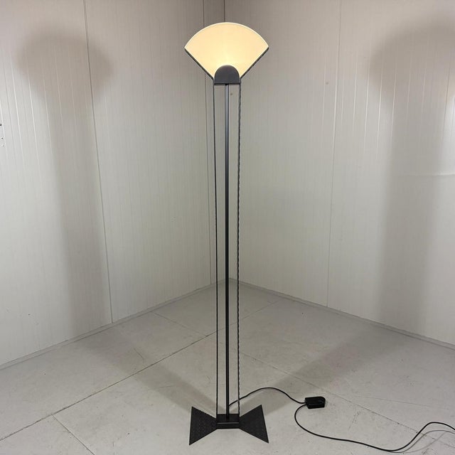 Italian Floor Lamp in Steel Tear Plate and Glass, 1980s For Sale - Image 11 of 18