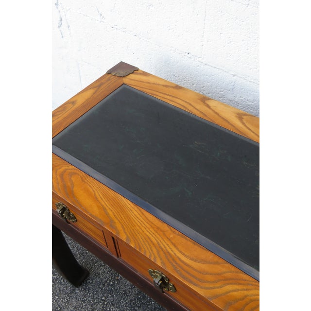 Bassett Hollywood Regency Long Narrow Library Tv Console Table Desk For Sale - Image 9 of 13