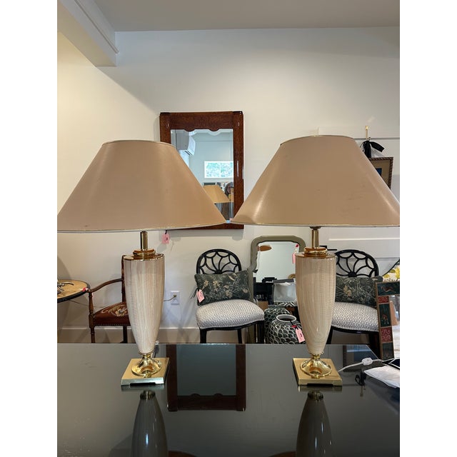 French 1970s French Glass Table Lamps For Sale - Image 3 of 10