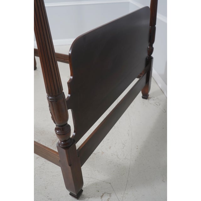 Harden Cherry Queen Size Rice Carved Poster Bed For Sale - Image 14 of 16