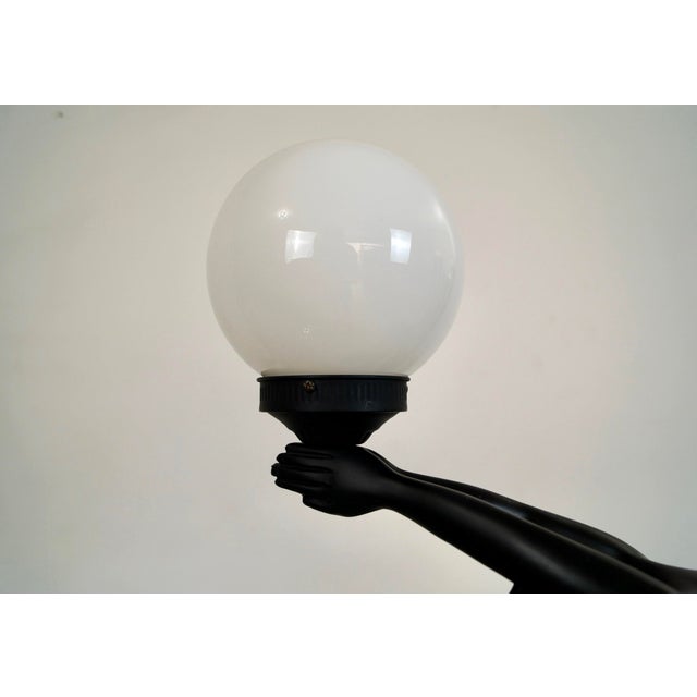 1980s 1980s Art Deco Sculptural Figural Globe Table Lamp For Sale - Image 5 of 12