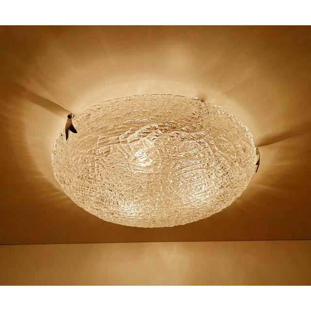Metal Large Brutalist Glass Flush Mount from Kaiser Leuchten, 1970s For Sale - Image 7 of 11