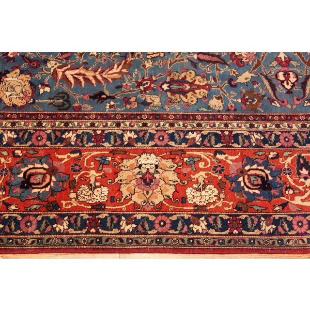 Textile Nazmiyal Collection Antique Persian Tehran Silk and Wool Rug For Sale - Image 7 of 9