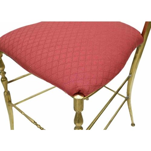 Mid-20th Century Neo-Classical Brass Chairs, Set of 2 For Sale - Image 3 of 9