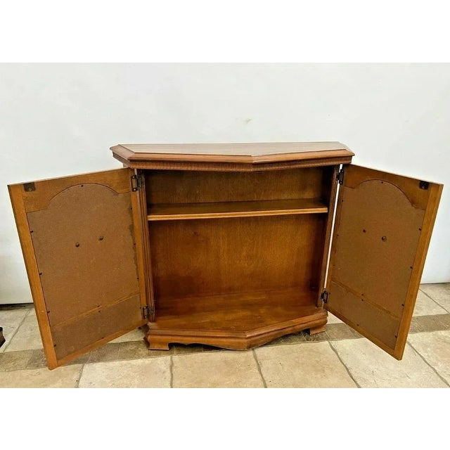 Mid-Century Modern 1960s Mid Century Console Cabinet Double Doors and Interior Shelf For Sale - Image 3 of 10