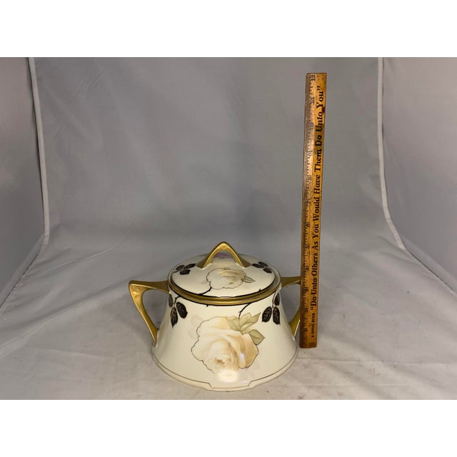 Art Nouveau Royal Munich Lidded Bowl: Bavaria Z.S.&Co. Floral Rose Design For Sale - Image 10 of 10