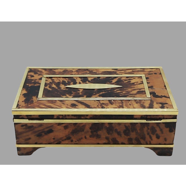 Wood and Brass Jewelry Box, 1950s For Sale - Image 11 of 14