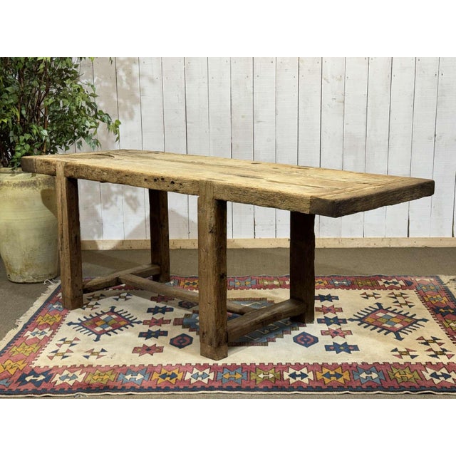 Vintage Raw Oak Carpenters Workbench, 1930s For Sale - Image 14 of 18