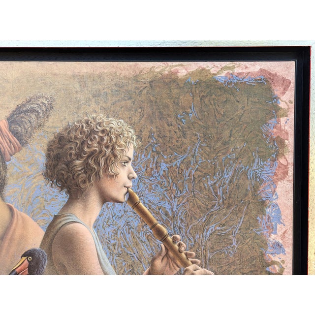 Poen de Wijs "Tripelconcert" Realist Painting of Two Women with a Flute & Saddlebill Stork, 1998 For Sale In Houston - Image 6 of 11